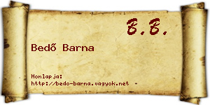 Bedő Barna névjegykártya