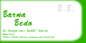 barna bedo business card
